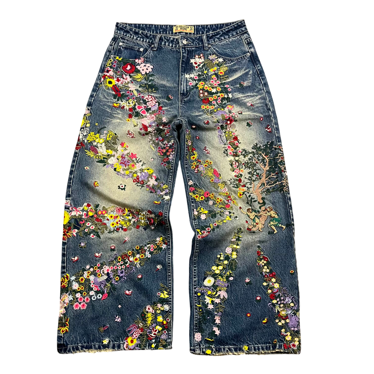[Blue] Eden V2 Embroidered Jeans
