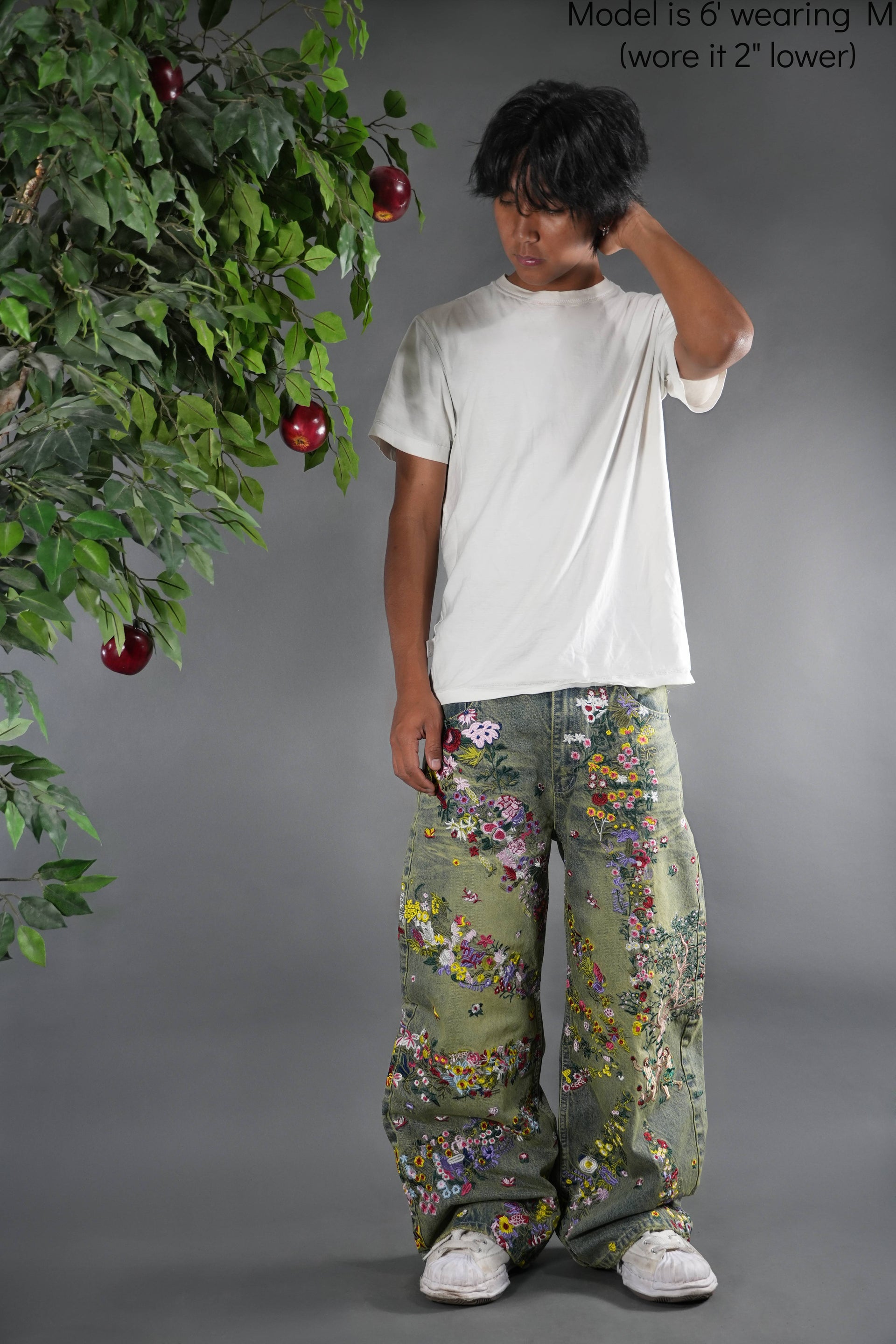 [Green] Eden V2 Embroidered Jeans